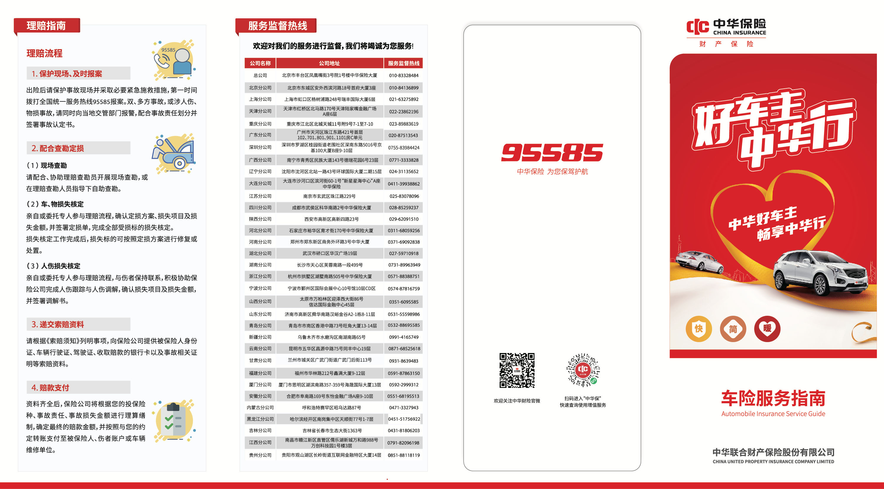 中华保险车险理赔指南